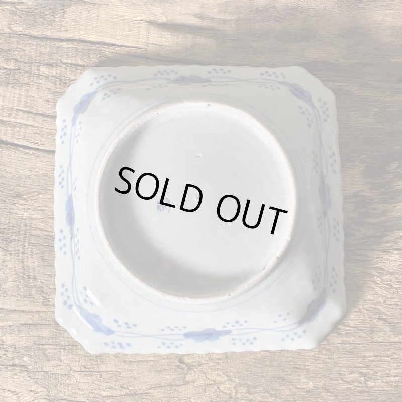 画像6: 伊万里焼　染付　角皿　大皿　植物　 (6)