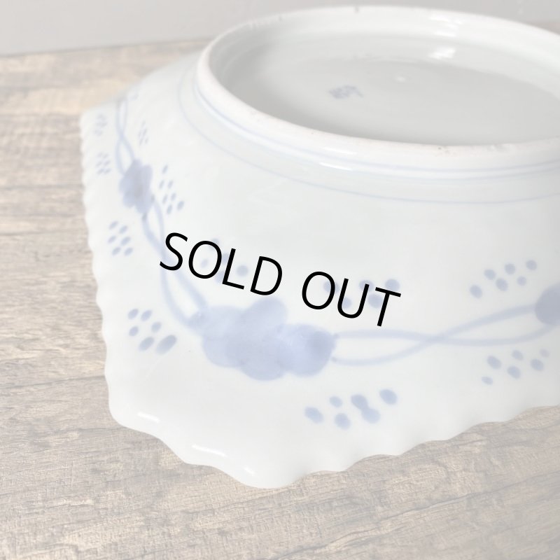 画像8: 伊万里焼　染付　角皿　大皿　植物　 (8)