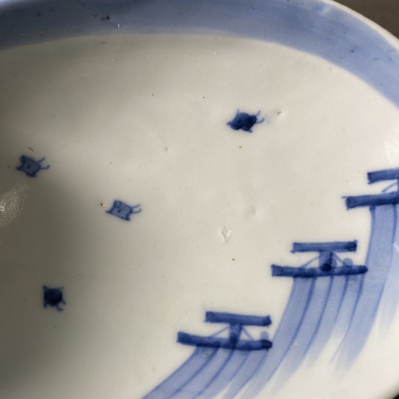 2021年レディースファッション福袋 波に千鳥文 小皿 豆皿 6枚 1枚に窯