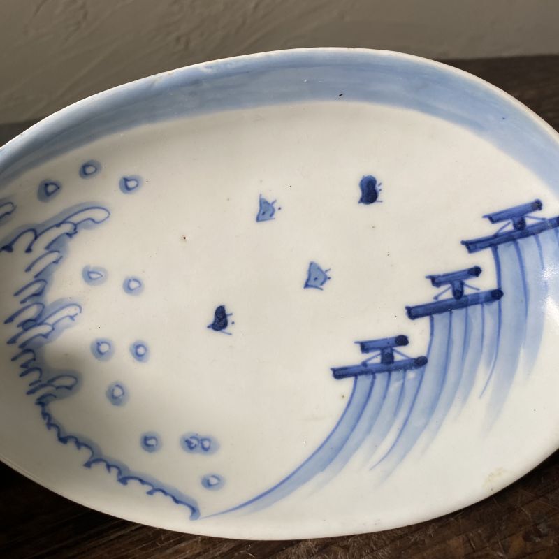 2021年レディースファッション福袋 波に千鳥文 小皿 豆皿 6枚 1枚に窯